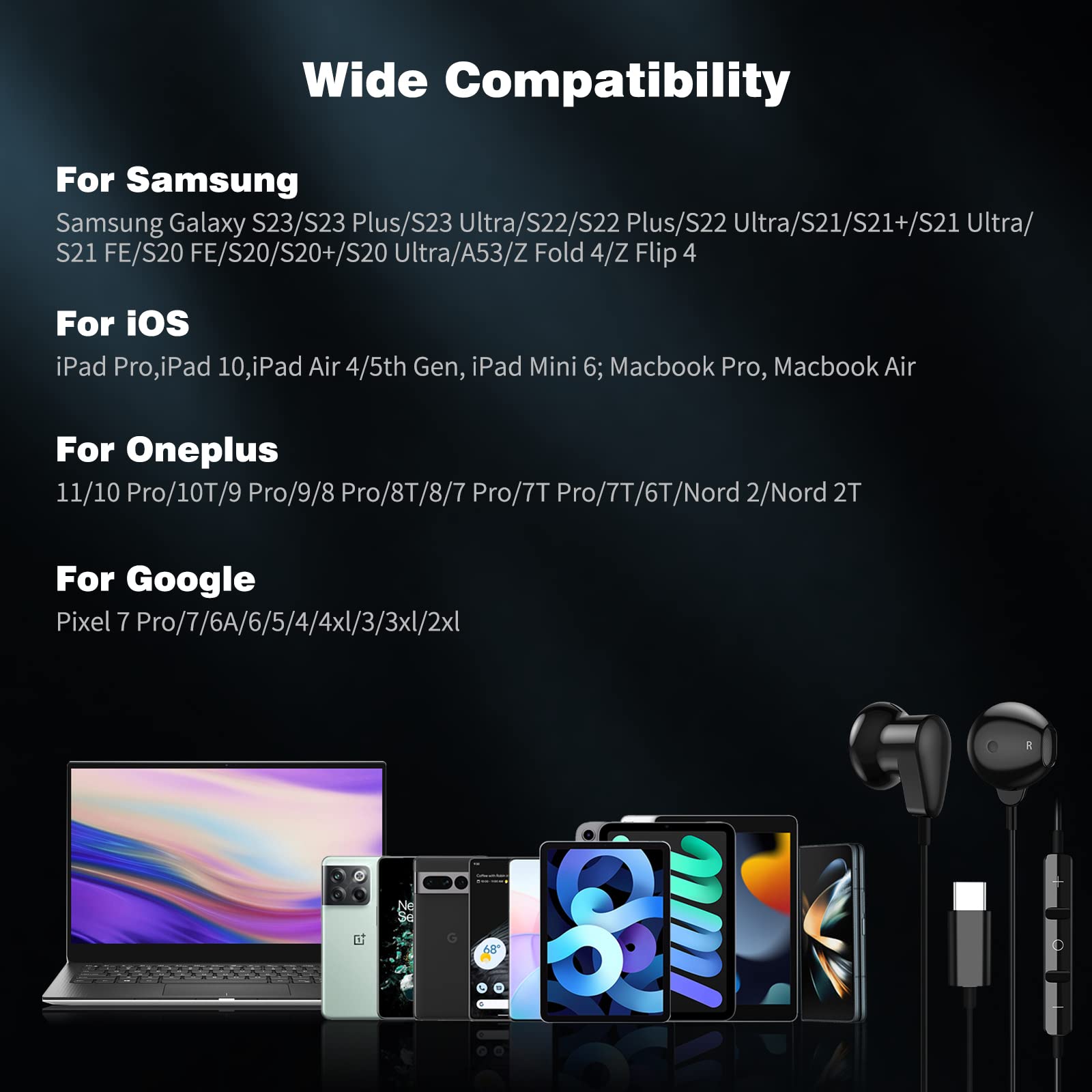 Foto 7 pulgar | Auriculares Usb Tipo C Acaget Para Samsung Galaxy S25 S24 Fe - Venta Internacional.