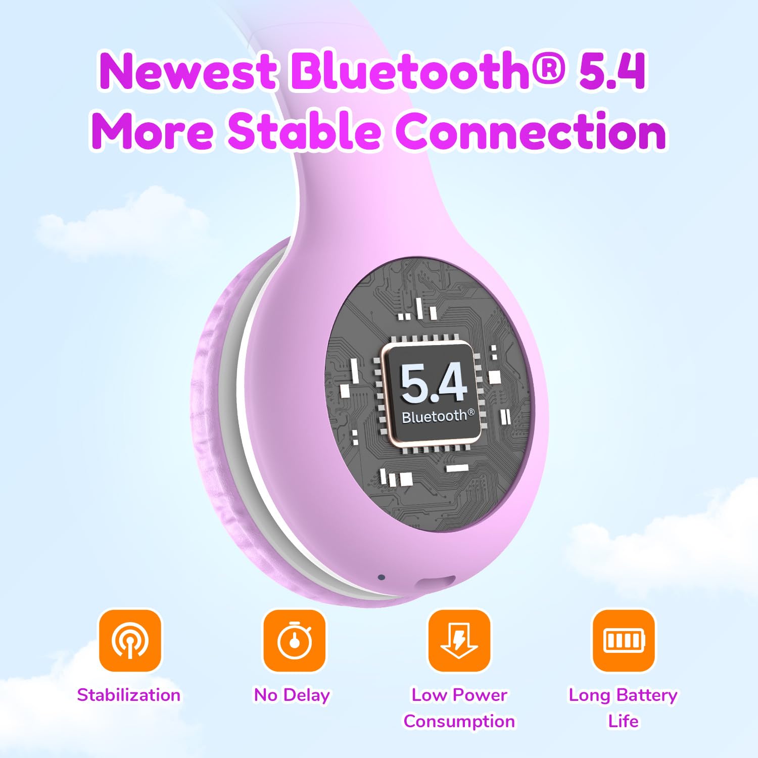 Foto 4 | Auriculares Bluetooth Earfun K2 Kids Con Límite De Volumen 40h Violet - Venta Internacional.