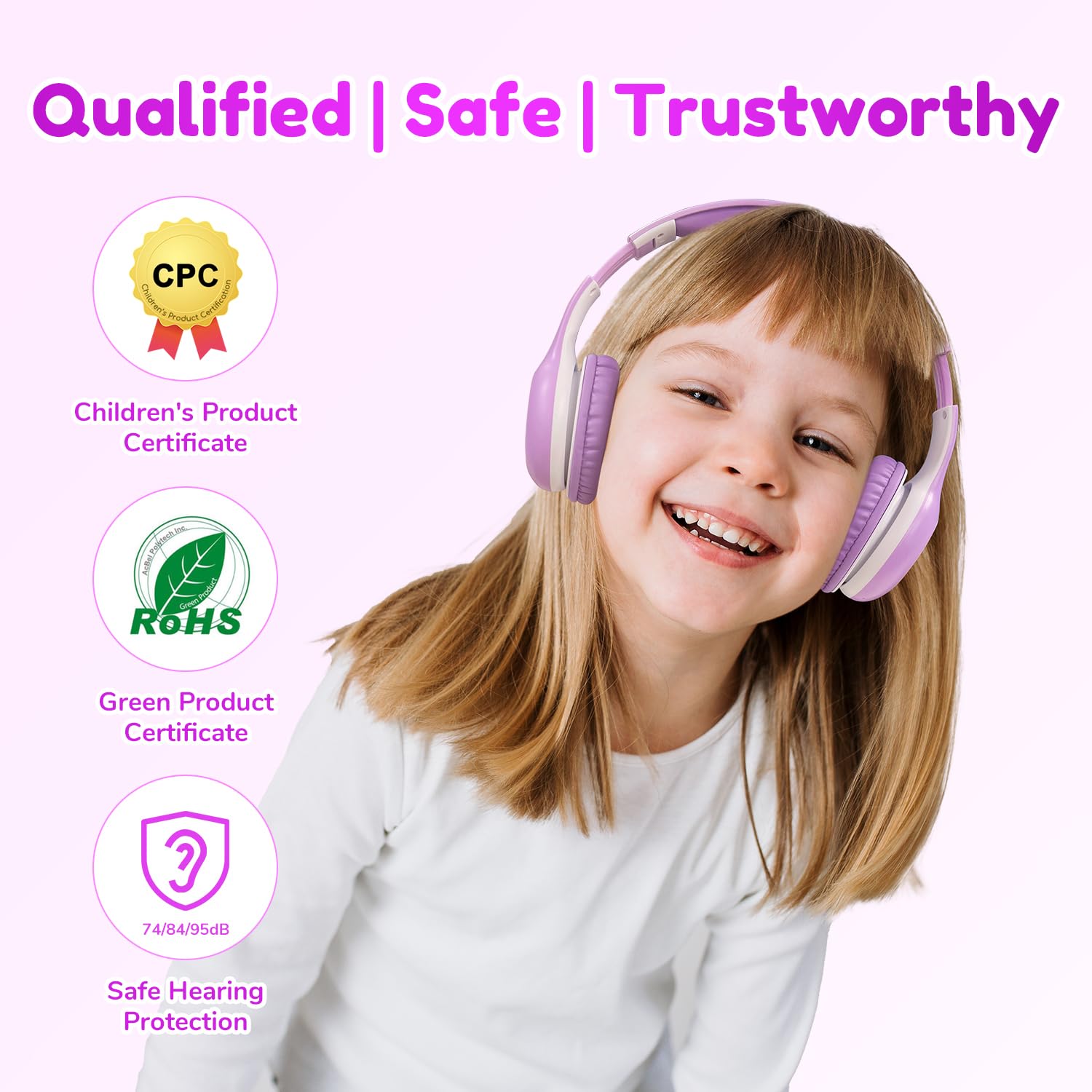 Foto 5 | Auriculares Bluetooth Earfun K2 Kids Con Límite De Volumen 40h Violet - Venta Internacional.