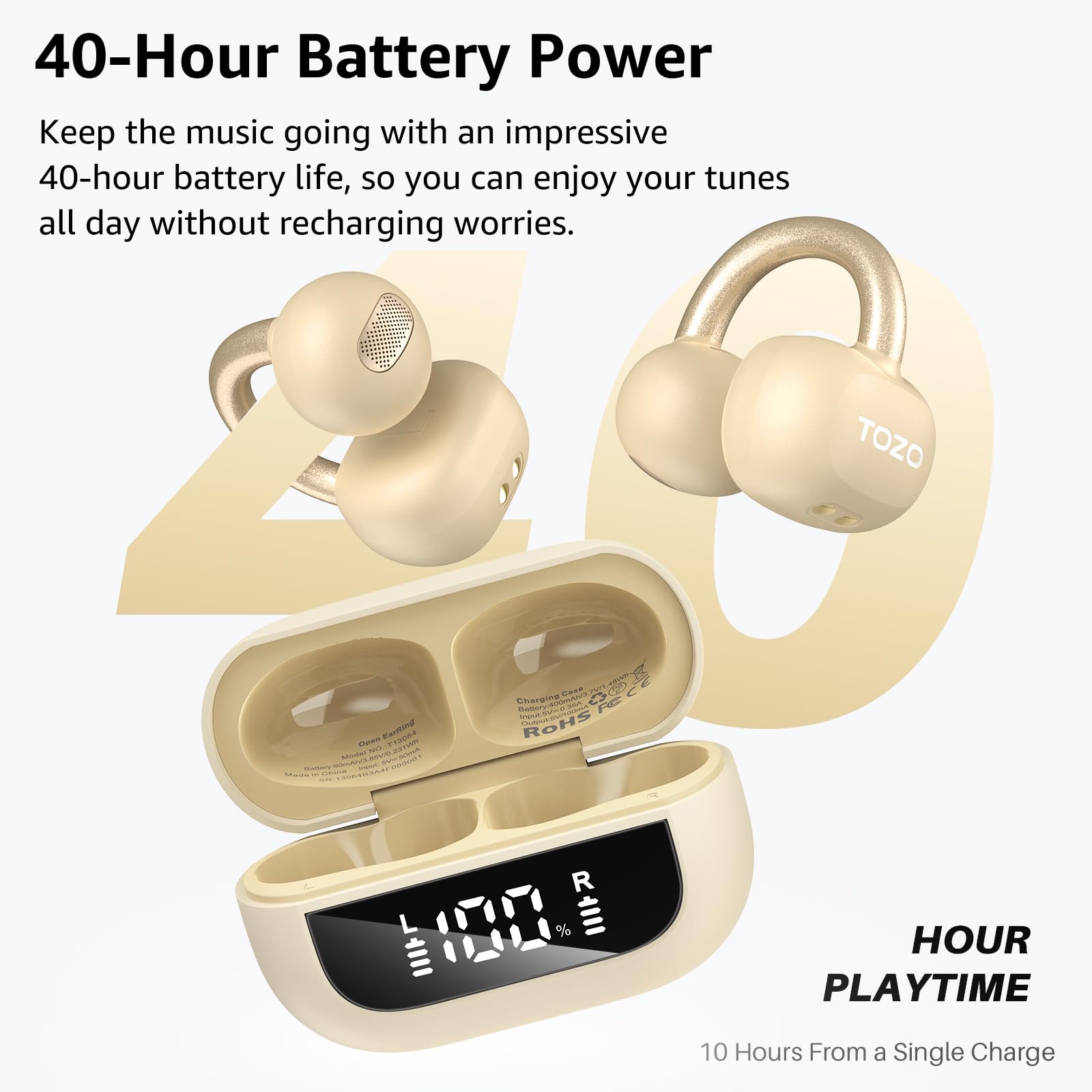 Foto 6 pulgar | Auriculares Abiertos Tozo Openearring Bluetooth 5.4 40h - Venta Internacional.