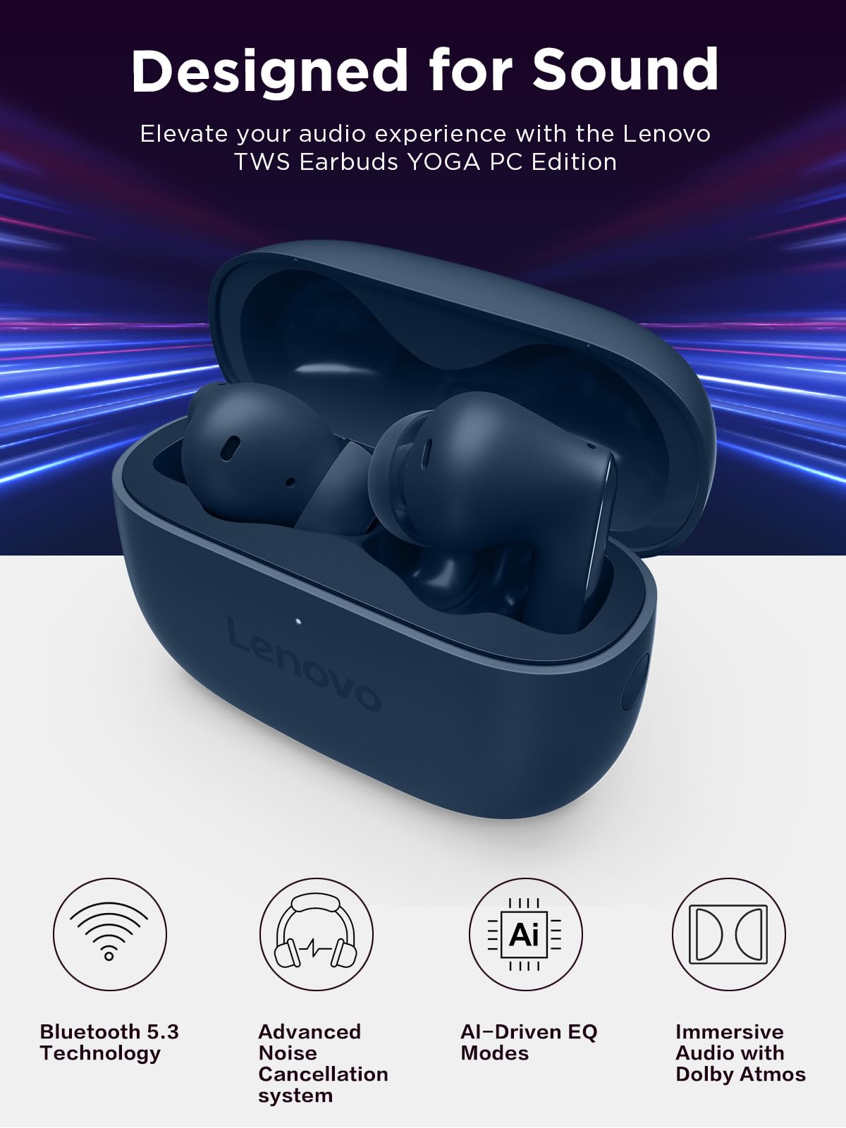 Foto 2 | Auriculares Inalámbricos Lenovo Tws Yoga Pc Edition Con Anc Bluetooth 5.3 - Venta Internacional.