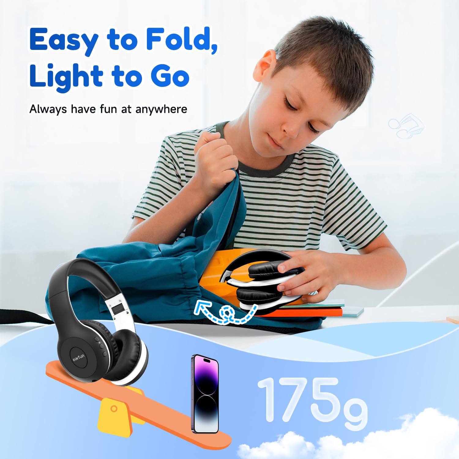 Foto 8 pulgar | Auriculares Bluetooth Earfun K2 Kids Con Límite De Volumen 40h Negros - Venta Internacional.