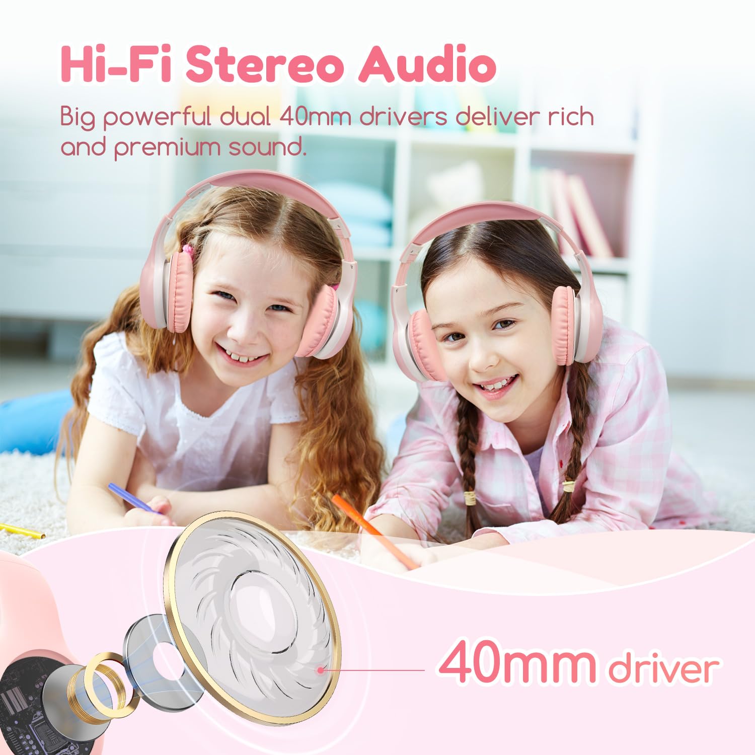 Foto 3 pulgar | Auriculares Bluetooth Earfun K2 Kids Con Límite De Volumen  Color Rosa - Venta Internacional.