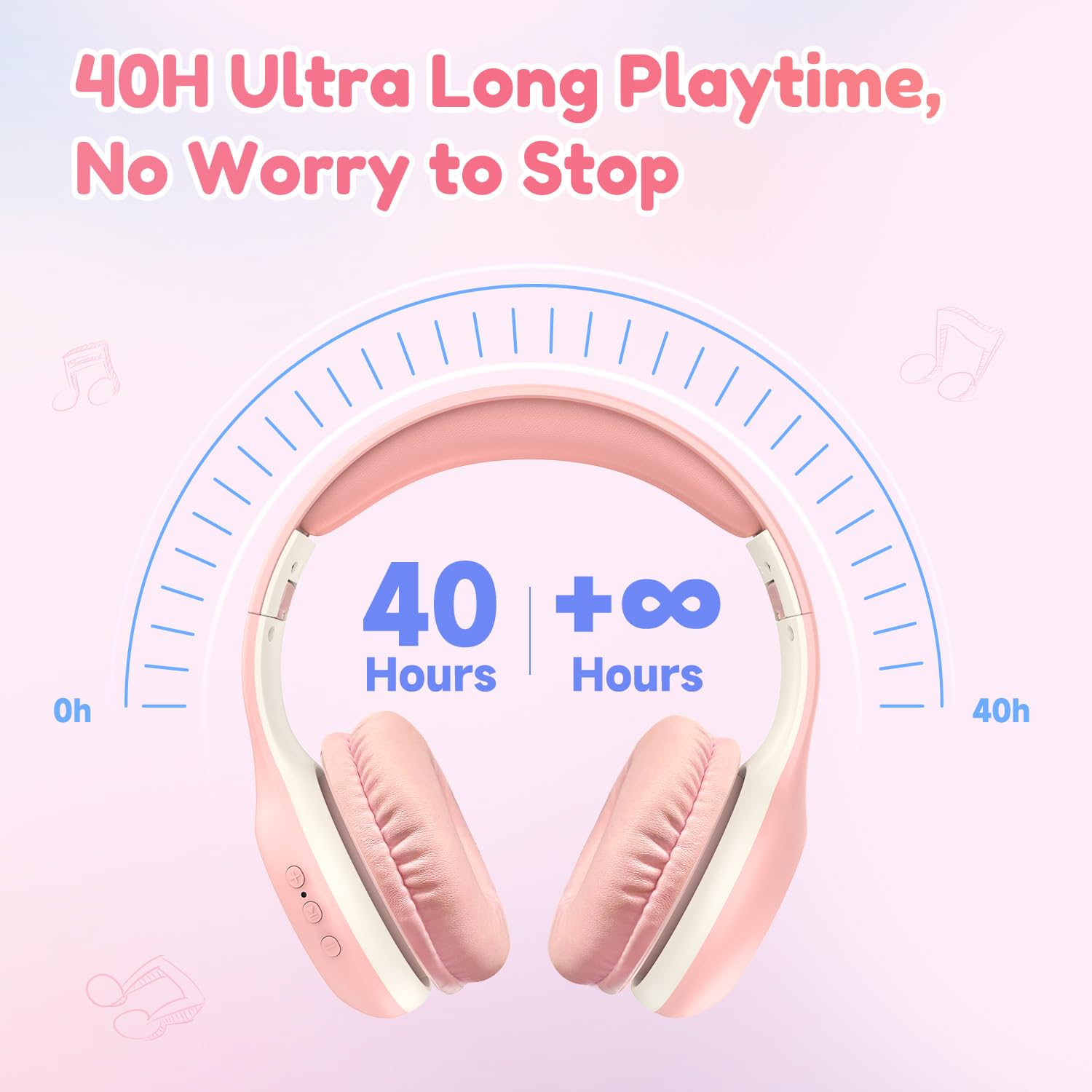 Foto 6 pulgar | Auriculares Bluetooth Earfun K2 Kids Con Límite De Volumen  Color Rosa - Venta Internacional.