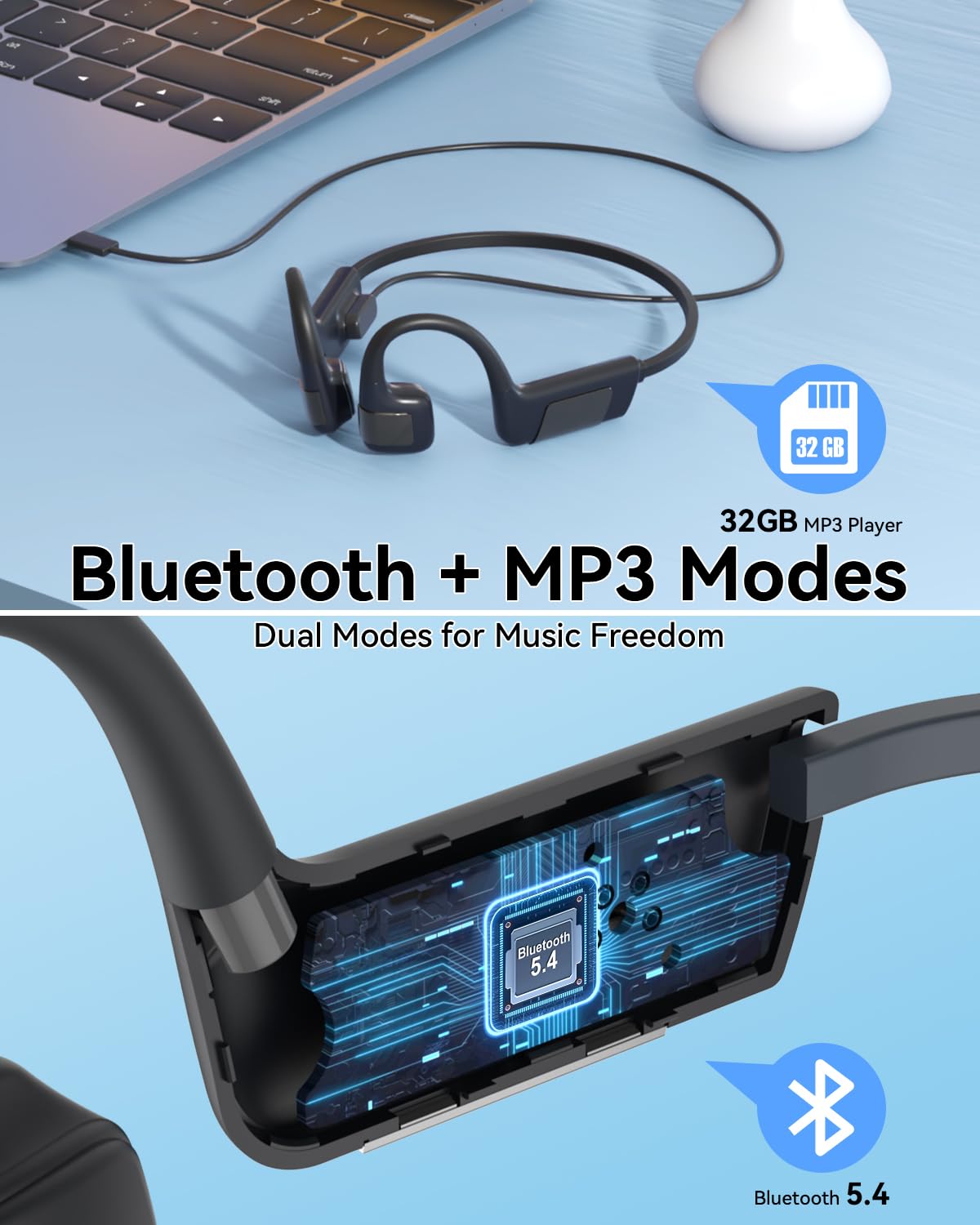 Foto 5 pulgar | Auriculares De Conducción Ósea Monodeal Swimming Ip68 Impermeables - Venta Internacional.