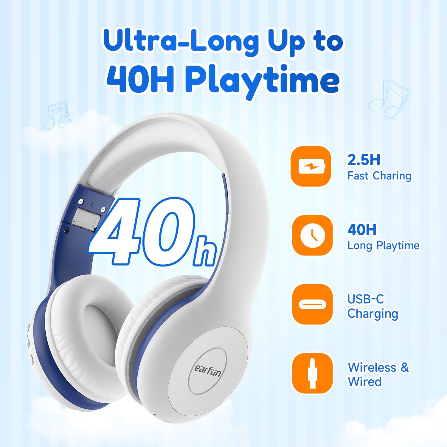Foto 7 pulgar | Auriculares Bluetooth Earfun K2 Kids Con Volumen Limitado  Color Blanco - Venta Internacional.