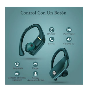 Foto 2 | Auriculares In-ear Con Micrófono Y Dobles Pantallas Led Green
