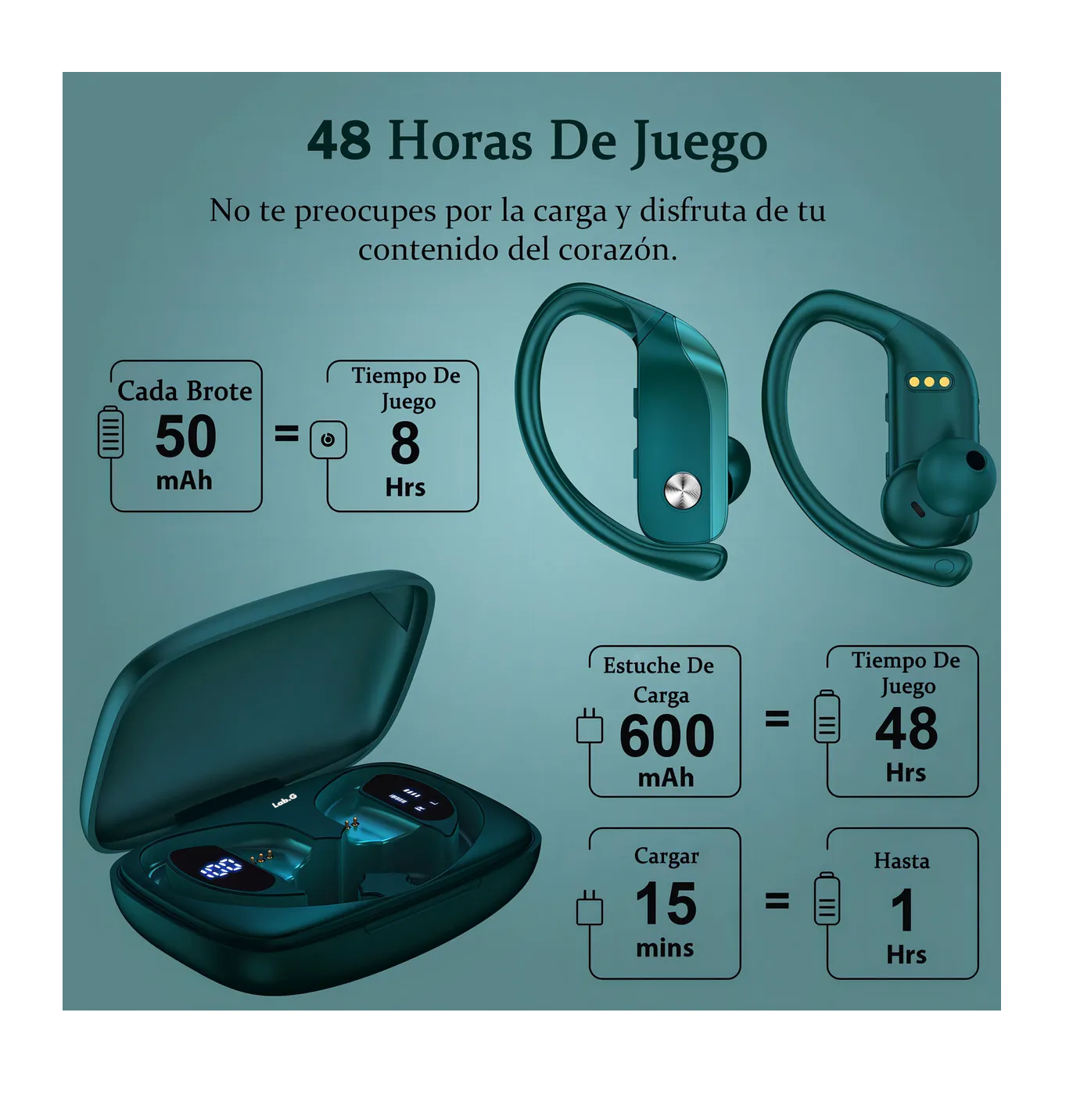 Foto 5 pulgar | Auriculares In-ear Con Micrófono Y Dobles Pantallas Led Green