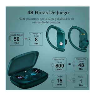Foto 4 | Auriculares In-ear Con Micrófono Y Dobles Pantallas Led Green