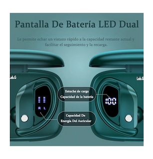Foto 5 | Auriculares In-ear Con Micrófono Y Dobles Pantallas Led Green