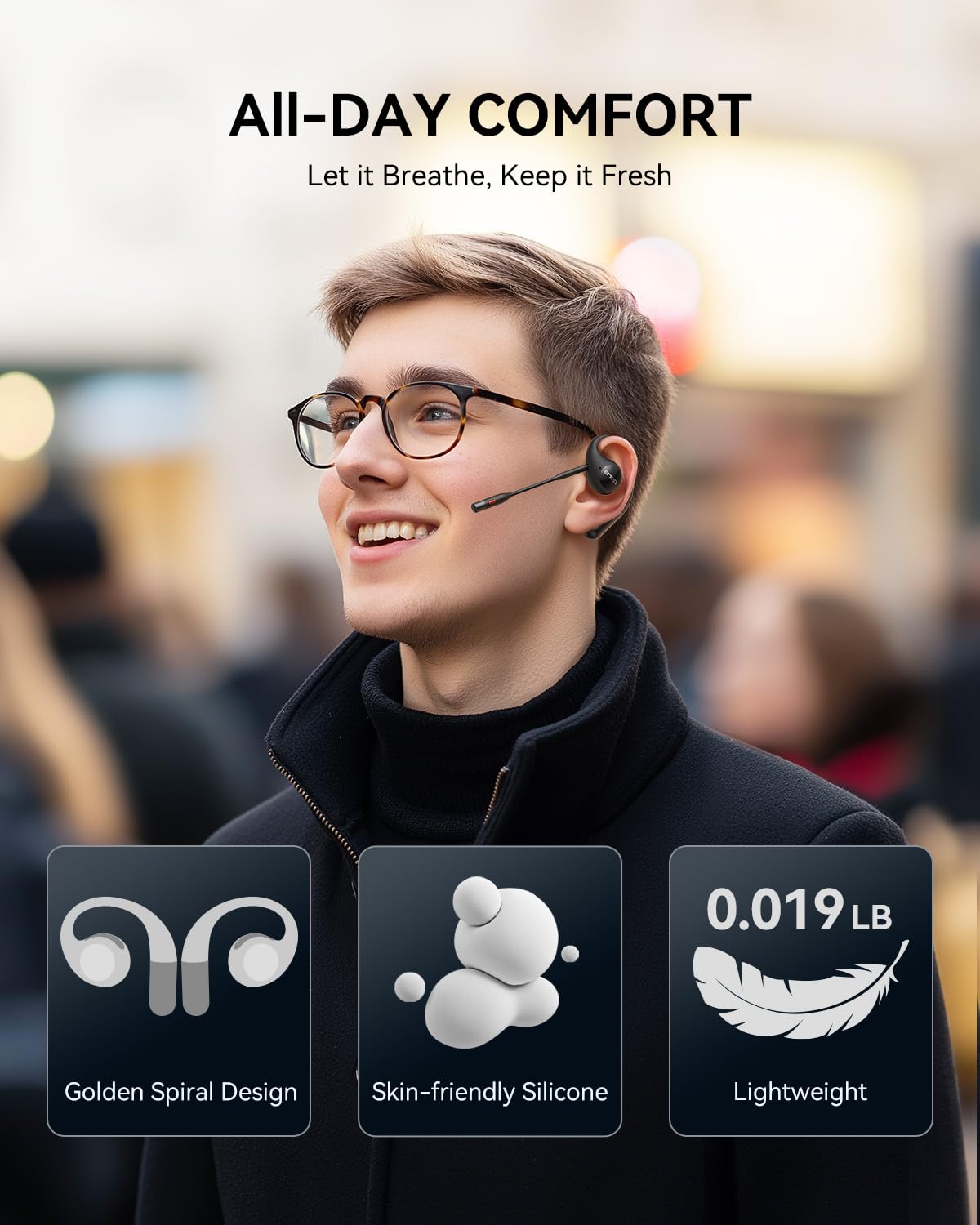 Foto 6 pulgar | Auriculares Abiertos Emeet Airflow Con Micrófono Bluetooth 5.3 - Venta Internacional.