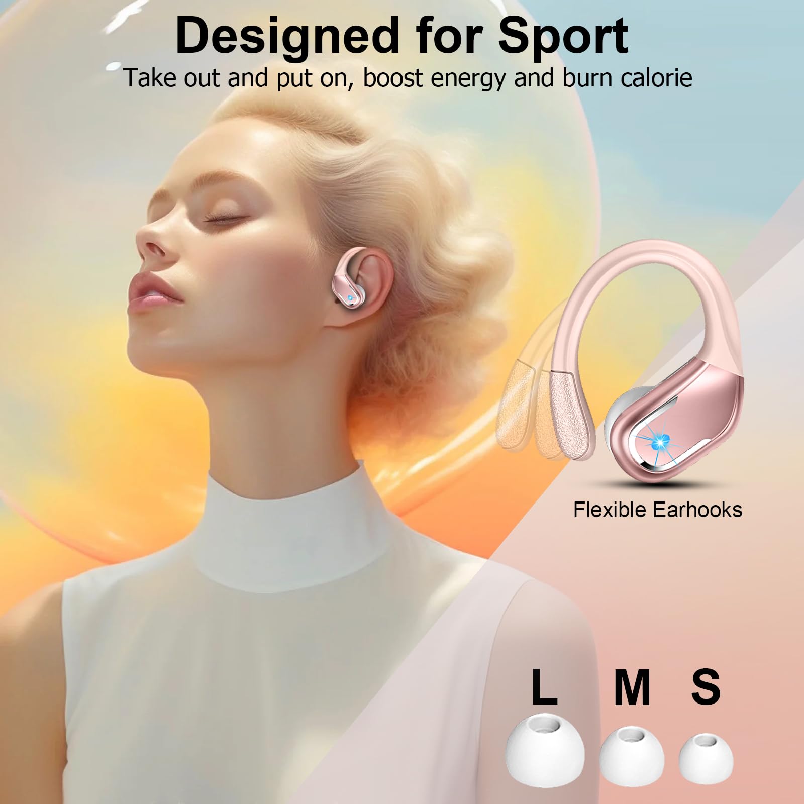 Foto 3 pulgar | Auriculares Inalámbricos Ltinist Bx29 Bluetooth 5.4 75 Horas Oro Rosa - Venta Internacional.