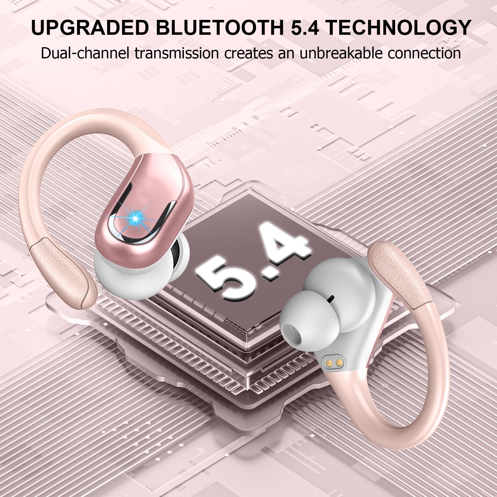 Foto 4 pulgar | Auriculares Inalámbricos Ltinist Bx29 Bluetooth 5.4 75 Horas Oro Rosa - Venta Internacional.