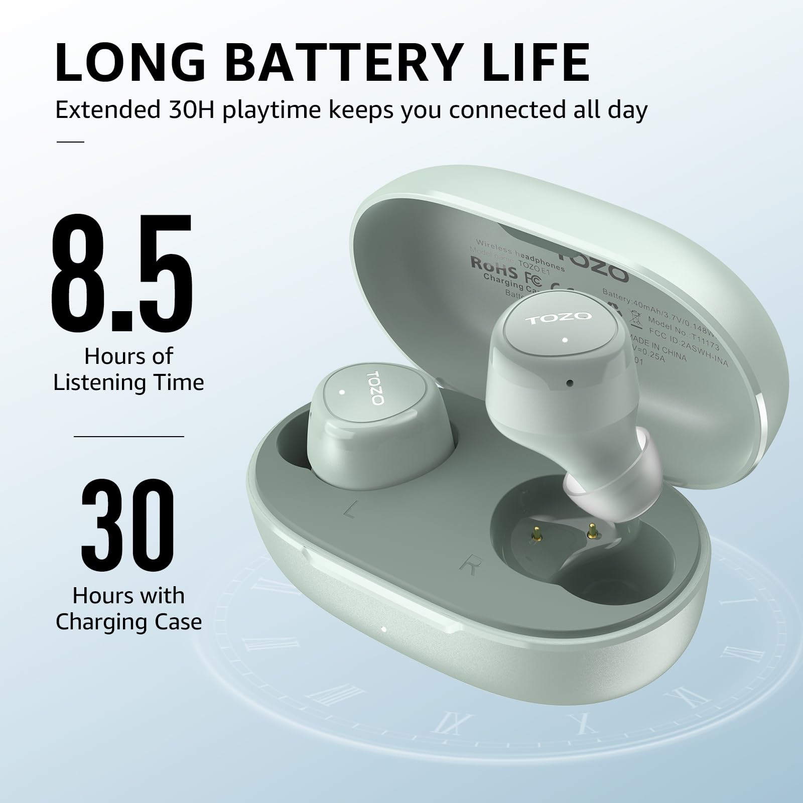 Foto 3 | Auriculares Inalámbricos Tozo E1 Con Micrófono Bluetooth 5.3 30h Playtime - Venta Internacional.