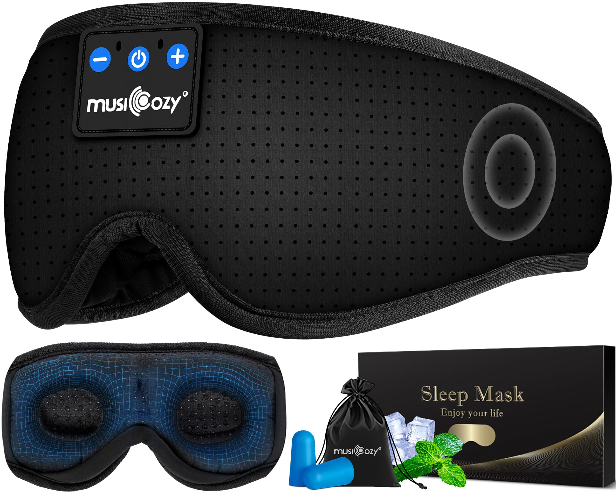 Foto 2 pulgar | Auriculares Con Máscara Para Dormir Musicozy 3d Con Bluetooth Para Personas Que Duermen De Lado - Venta Internacional.
