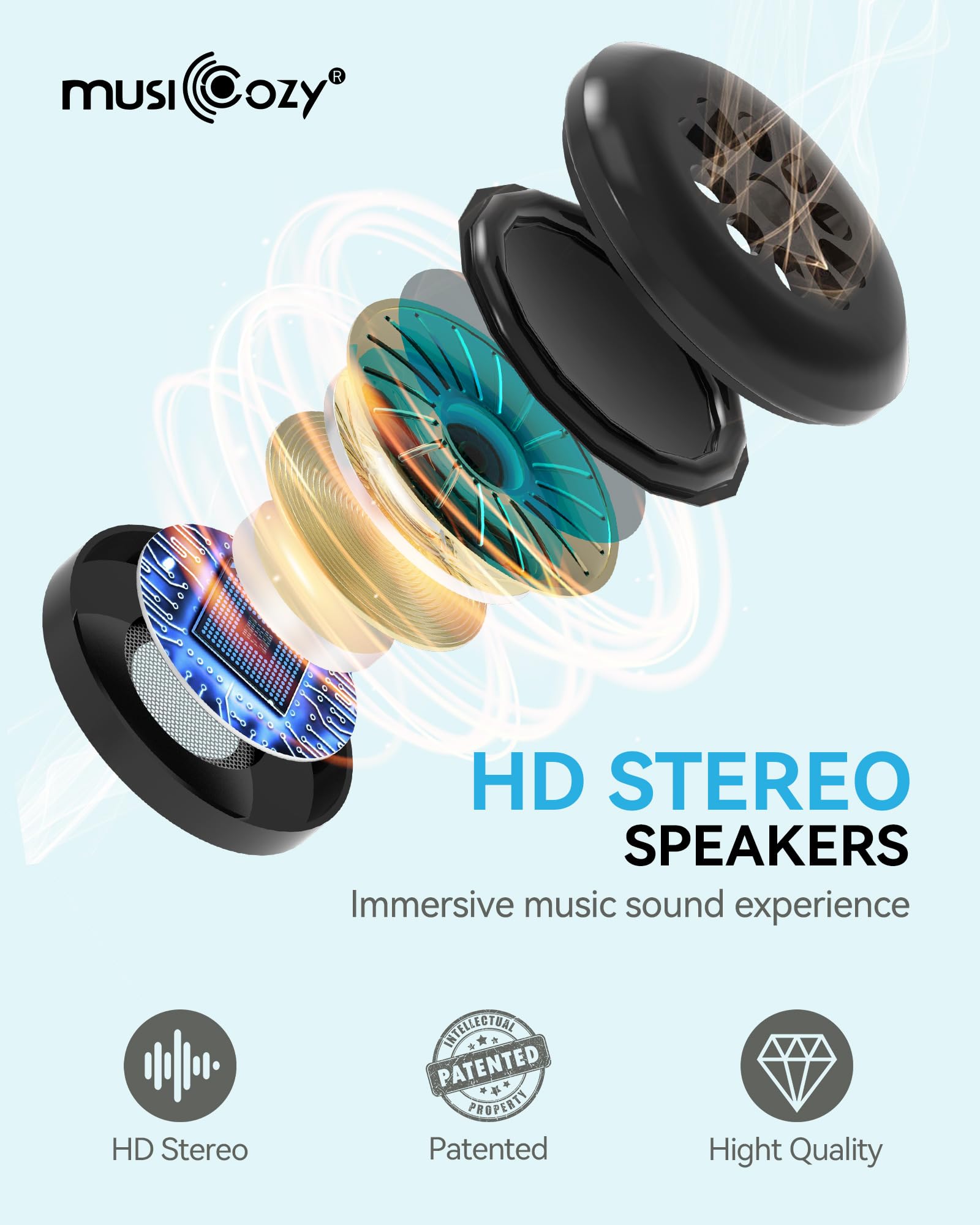 Foto 6 pulgar | Auriculares Con Máscara Para Dormir Musicozy 3d Con Bluetooth Para Personas Que Duermen De Lado - Venta Internacional.