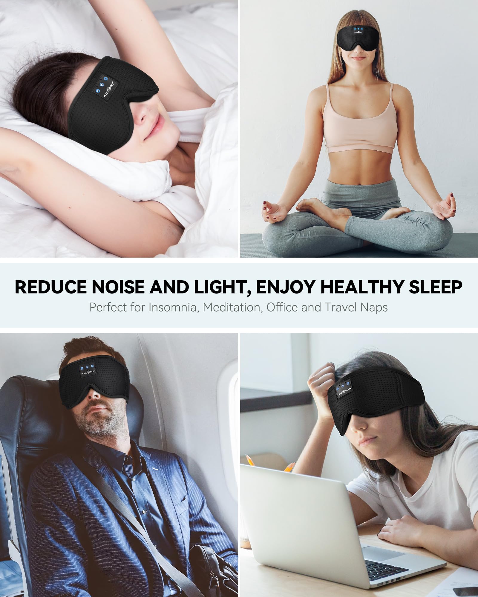Foto 8 pulgar | Auriculares Con Máscara Para Dormir Musicozy 3d Con Bluetooth Para Personas Que Duermen De Lado - Venta Internacional.