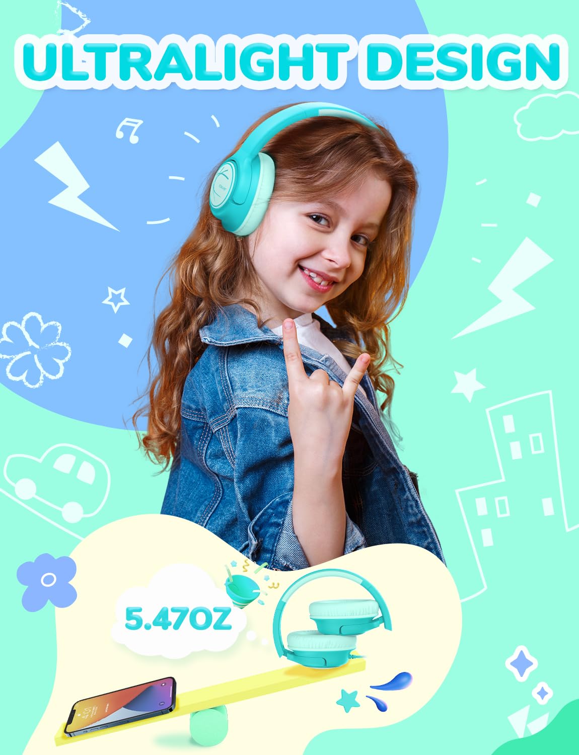 Foto 5 pulgar | Auriculares Iclever Kids Con Cable De 85 Dba  Volumen Seguro  Color Verde - Venta Internacional.