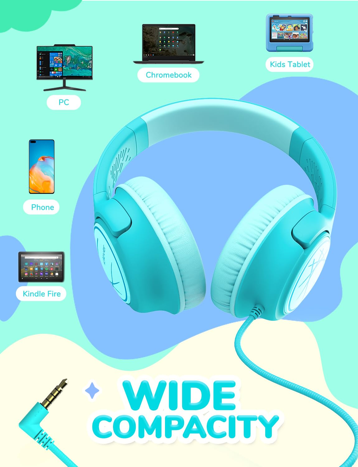 Foto 7 | Auriculares Iclever Kids Con Cable De 85 Dba  Volumen Seguro  Color Verde - Venta Internacional.