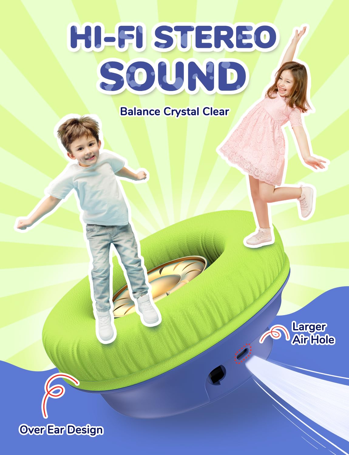 Foto 4 pulgar | Auriculares Bluetooth Iclever Bth18 Para Niños Con Luces Led Verde/azul - Venta Internacional.