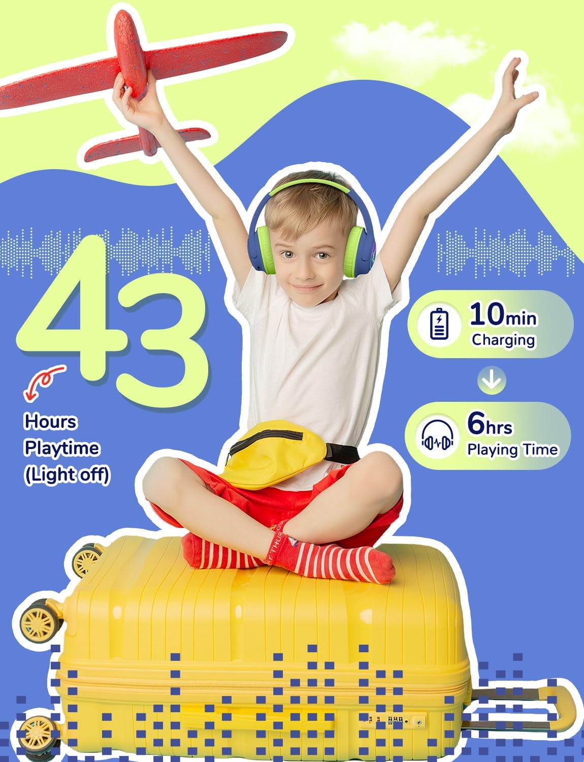 Foto 5 pulgar | Auriculares Bluetooth Iclever Bth18 Para Niños Con Luces Led Verde/azul - Venta Internacional.