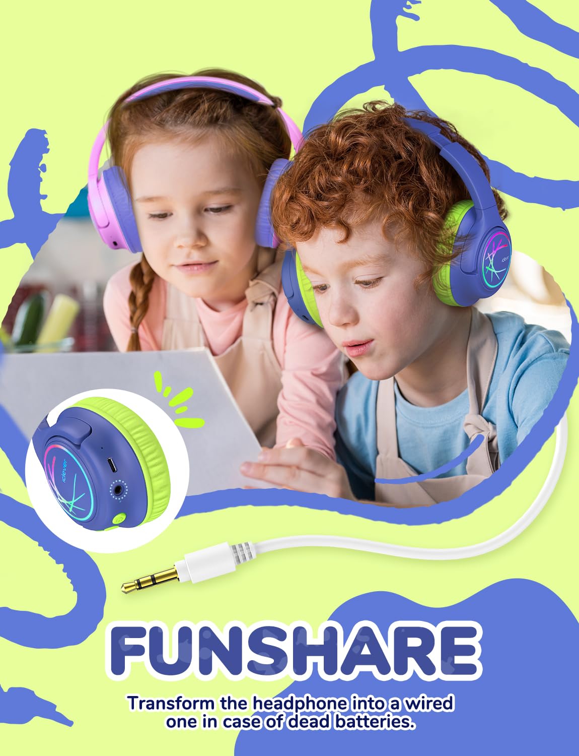 Foto 8 pulgar | Auriculares Bluetooth Iclever Bth18 Para Niños Con Luces Led Verde/azul - Venta Internacional.