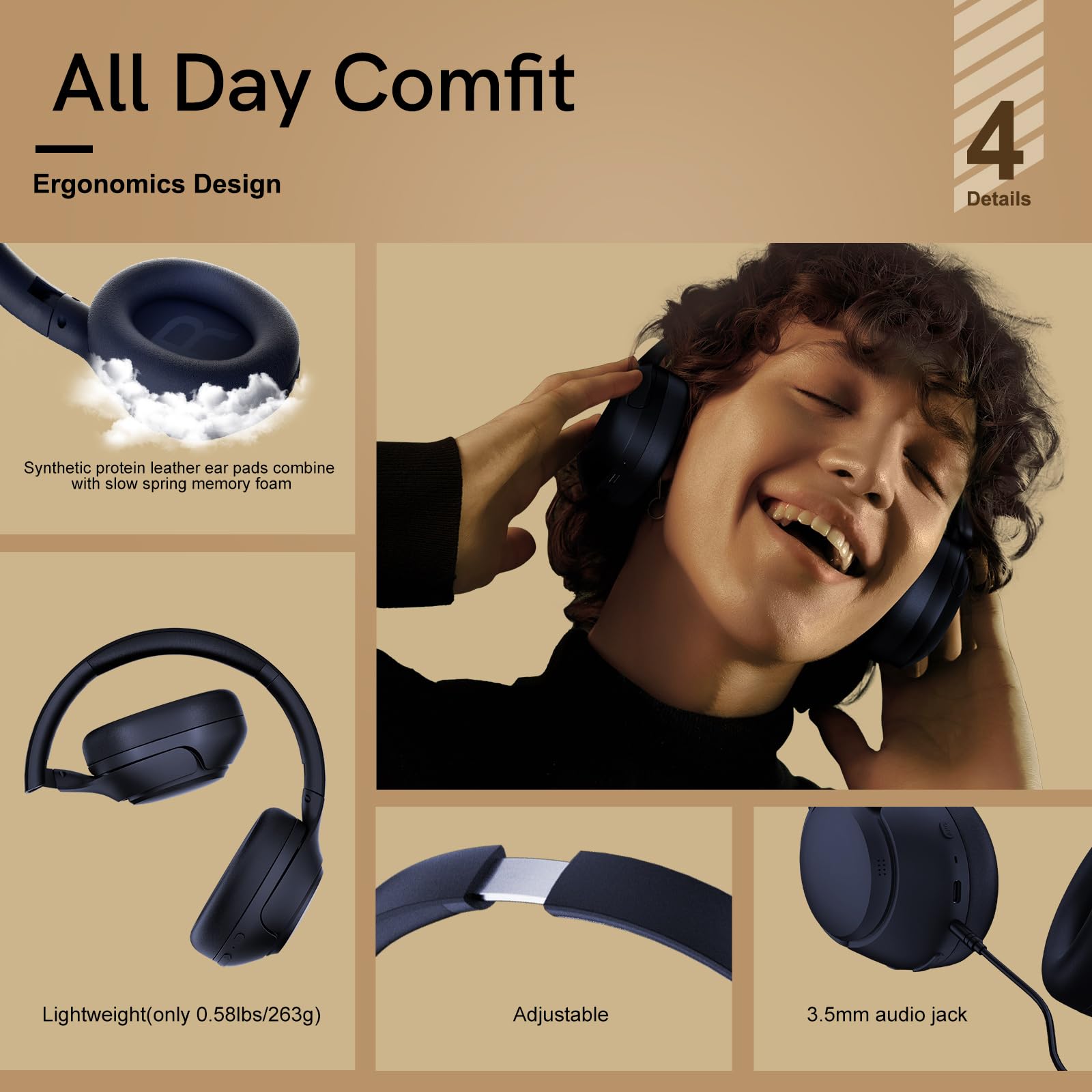 Foto 8 pulgar | Auriculares Bluetooth Qcy H3 Anc Para Colocar Sobre Las Orejas Con Micrófono 60h  Color Azul - Venta Internacional.