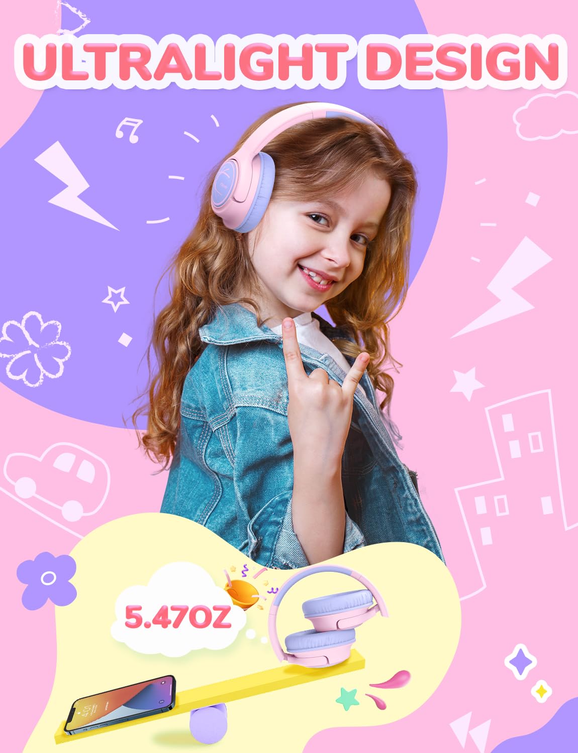 Foto 5 pulgar | Auriculares Iclever Hs26 Kids Con Cable  85 Dba  Volumen Seguro  Rosa - Venta Internacional.
