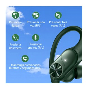 Foto 4 | Audífonos Inalámbricos Bluetooth con Doble Led Pantalla Digital Y Micrófono Verde