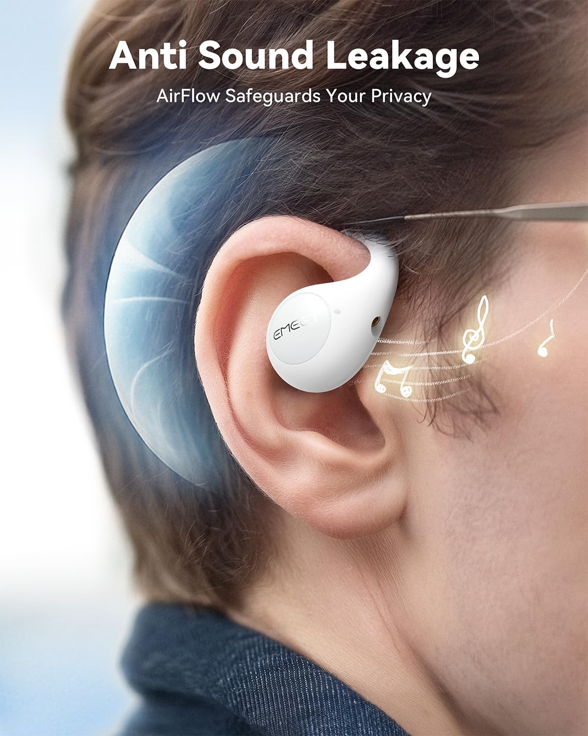 Foto 6 | Auriculares Abiertos Emeet Airflow Bluetooth 5.3 Con Micrófono Blancos - Venta Internacional.