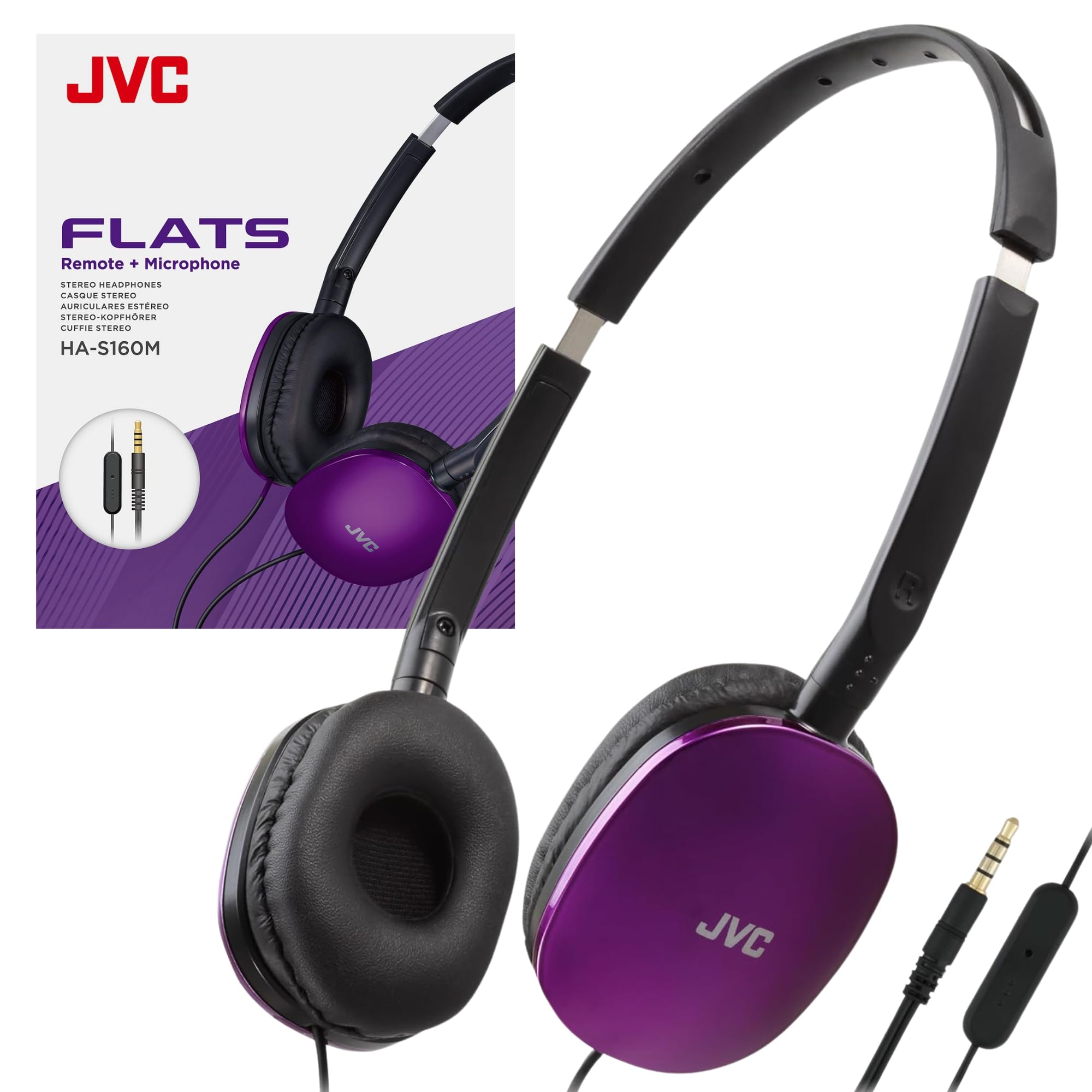 Foto 2 pulgar | Auriculares Jvc Flats  Supraaurales  Con Cable  Planos  Plegables  Controlador De 30 Mm - Venta Internacional.