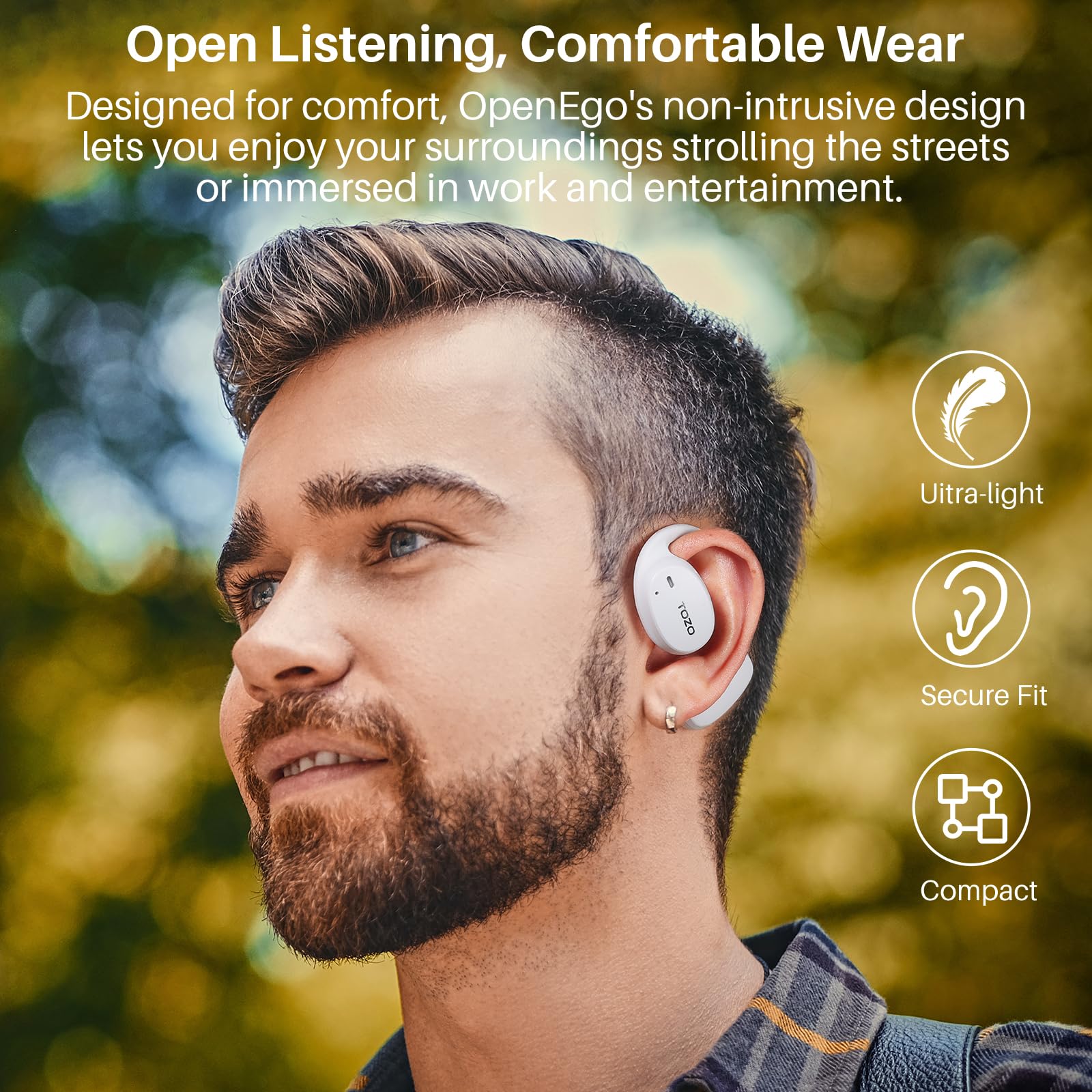 Foto 7 pulgar | Auriculares Open Ear Tozo Openego 5.3 Bluetooth Sport Blancos - Venta Internacional.