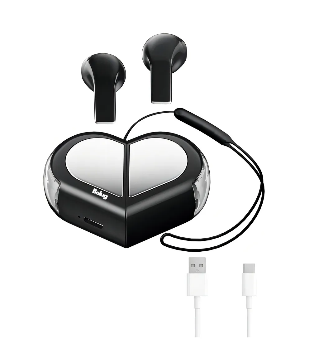 Foto 6 pulgar | Audífonos Gamer Inalámbricos Corazon Negro