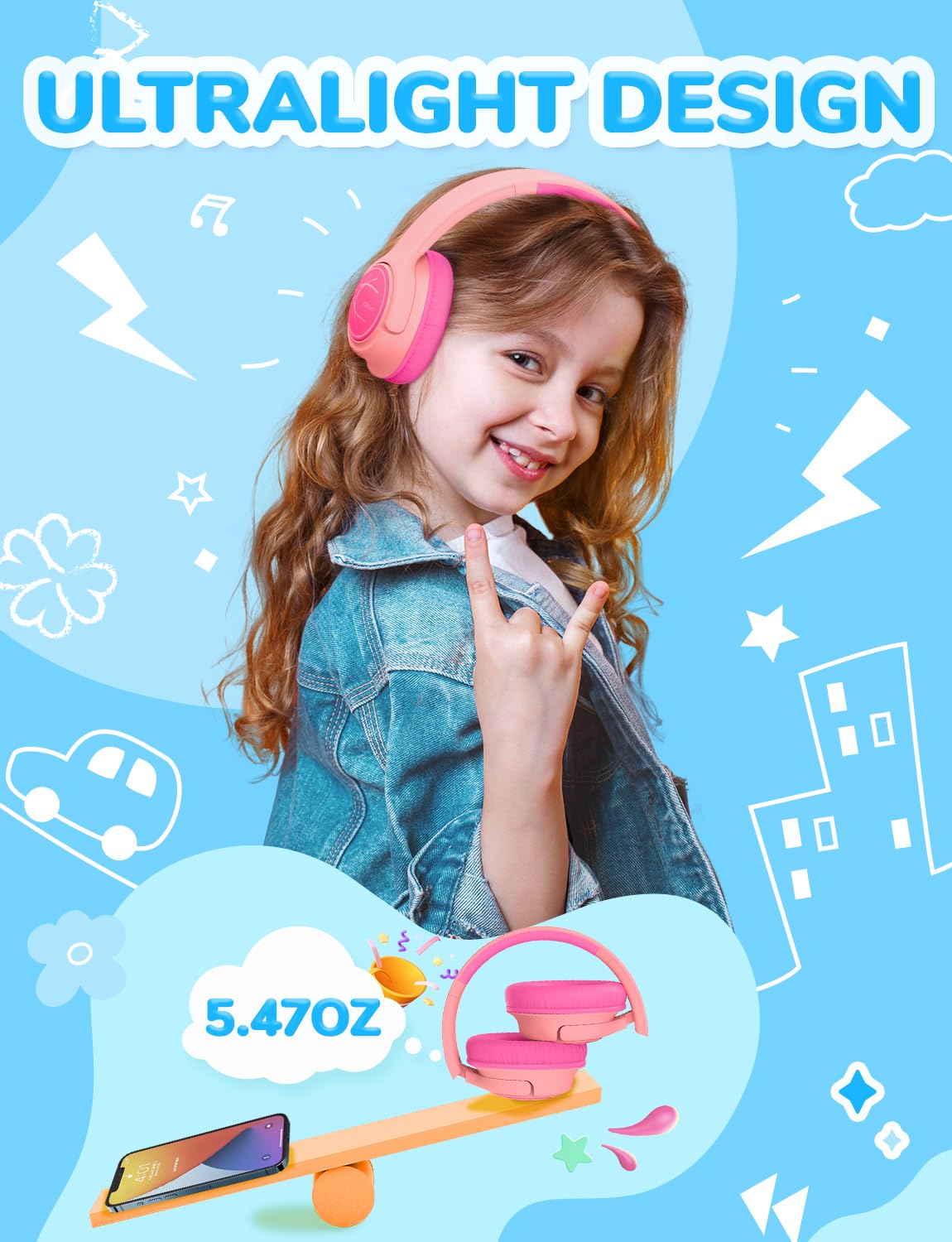 Foto 4 | Auriculares Iclever Kids Con Cable De 85 Dba  Volumen Seguro  Color Rosa - Venta Internacional.