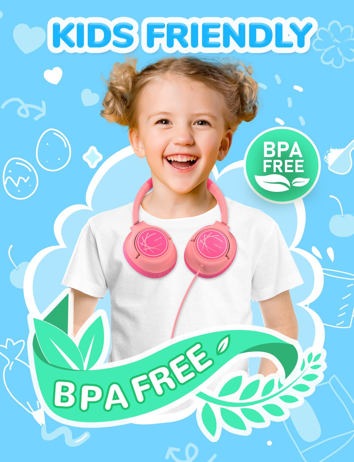 Foto 7 pulgar | Auriculares Iclever Kids Con Cable De 85 Dba  Volumen Seguro  Color Rosa - Venta Internacional.