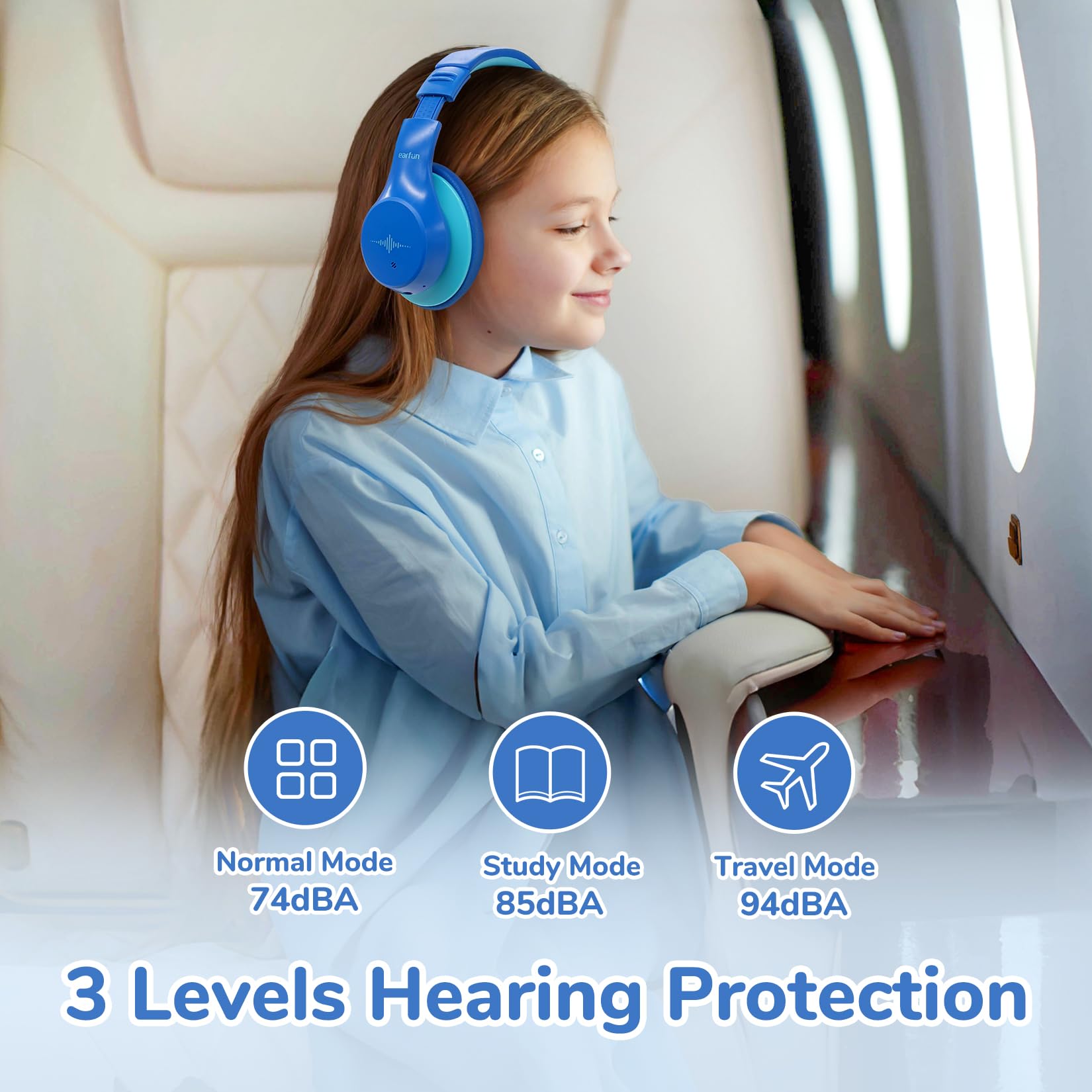 Foto 4 pulgar | Auriculares Earfun K4nc Con Cancelación Activa De Ruido Para Niños 120h - Venta Internacional.