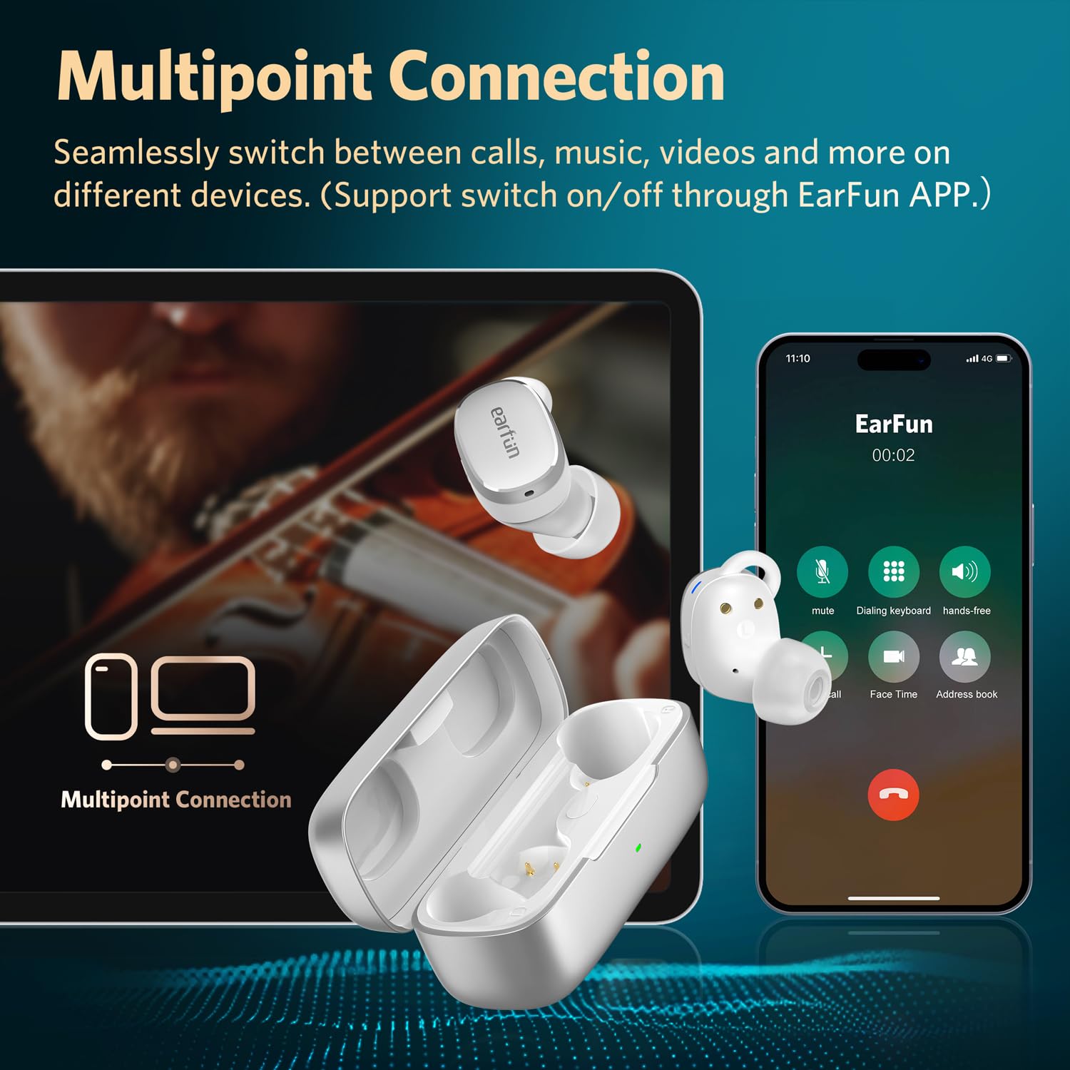 Foto 8 pulgar | Auriculares Inalámbricos Earfun Free Pro 3 Con Cancelación De Ruido Plateados - Venta Internacional.