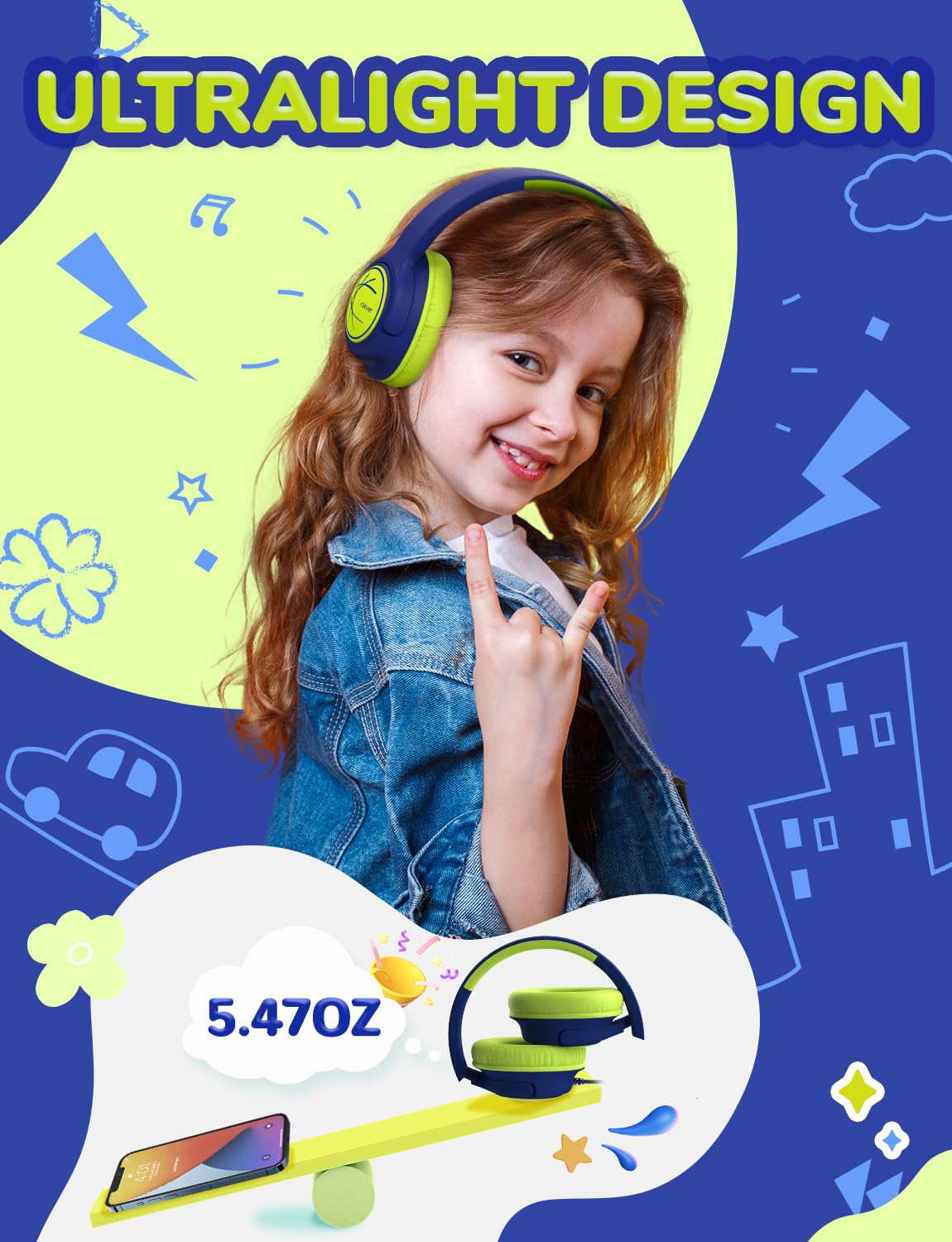 Foto 6 pulgar | Auriculares Iclever Kids 85dba Safe Volume Limit Azul Verde - Venta Internacional.