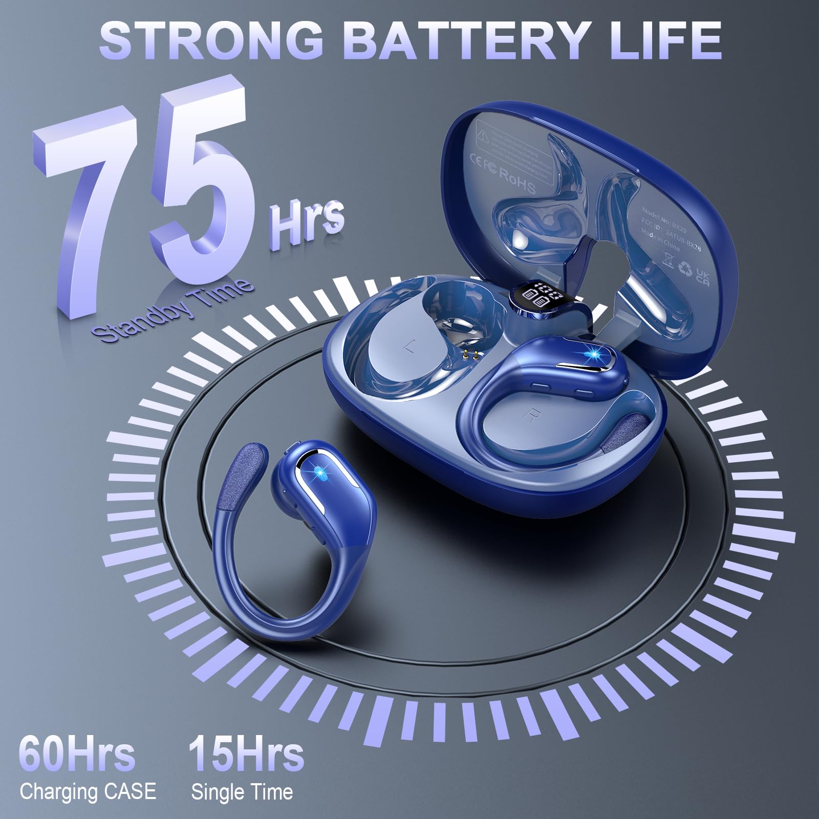 Foto 5 pulgar | Auriculares Inalámbricos Ltinist 75hrs Bluetooth 5.3 Ip7 Blue Sport - Venta Internacional.