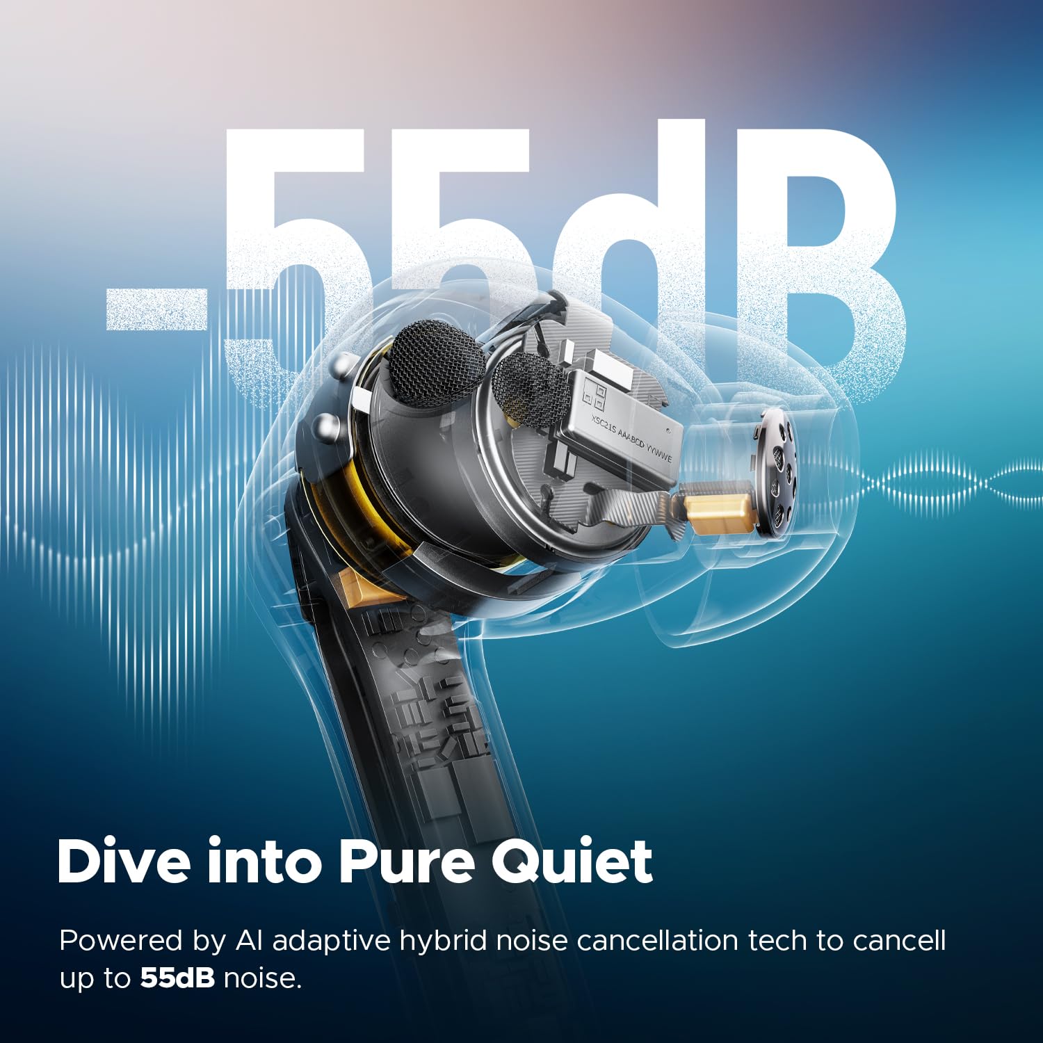 Foto 4 pulgar | Auriculares Inalámbricos Soundpeats Air5 Pro Con Cancelación De Ruido - Venta Internacional.