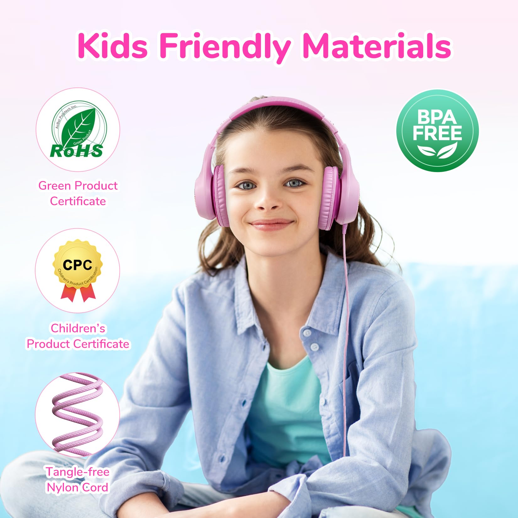 Foto 5 pulgar | Auriculares Earfun K3 Kids Con Límite De Volumen Para Colocar Sobre Las Orejas  Color Rosa - Venta Internacional.