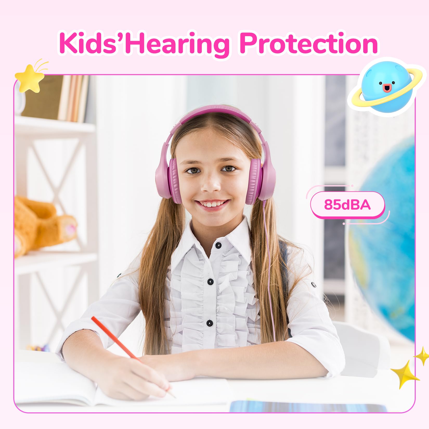 Foto 6 pulgar | Auriculares Earfun K3 Kids Con Límite De Volumen Para Colocar Sobre Las Orejas  Color Rosa - Venta Internacional.