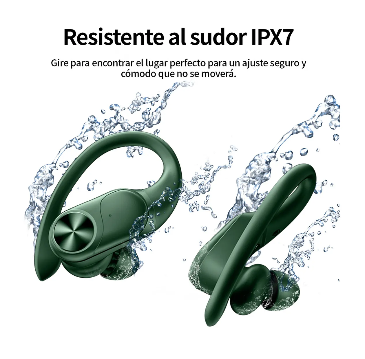 Foto 3 pulgar | Audífonos Inalámbricos Bluetooth con Doble Led Pantalla Digital Y Micrófono Verde