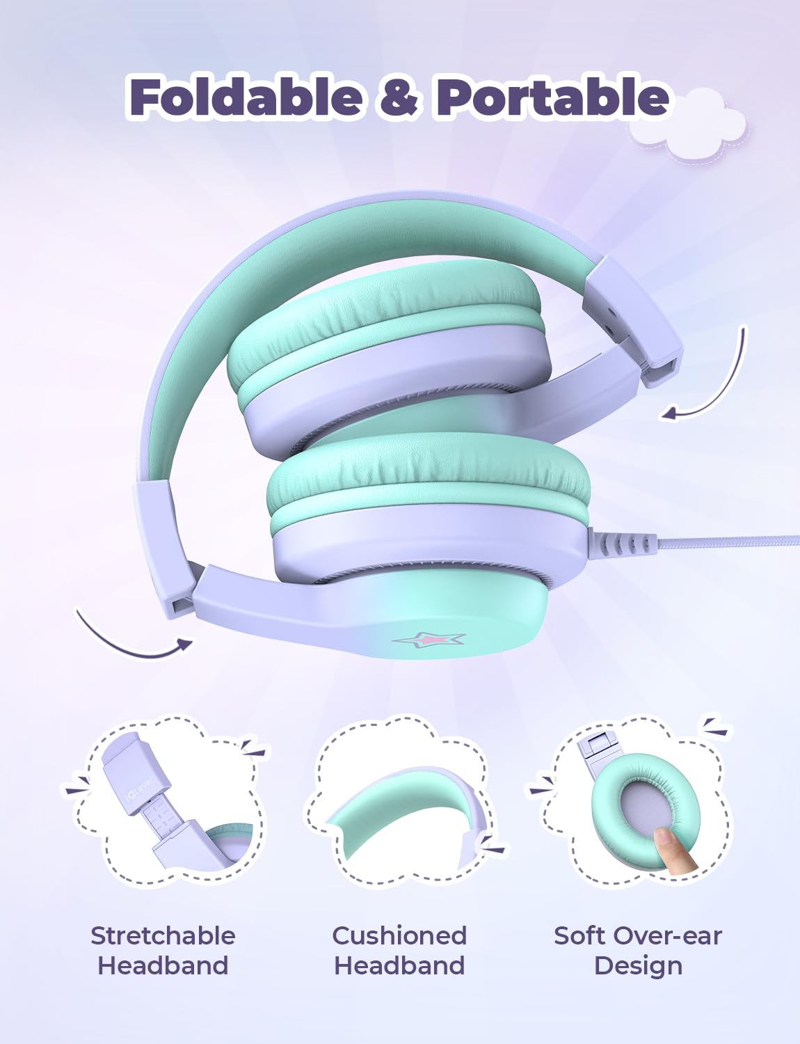 Foto 7 pulgar | Auriculares Iclever Hs19s Para Niños Con Micrófono Y Límite De Volumen De 85 Dba - Venta Internacional.