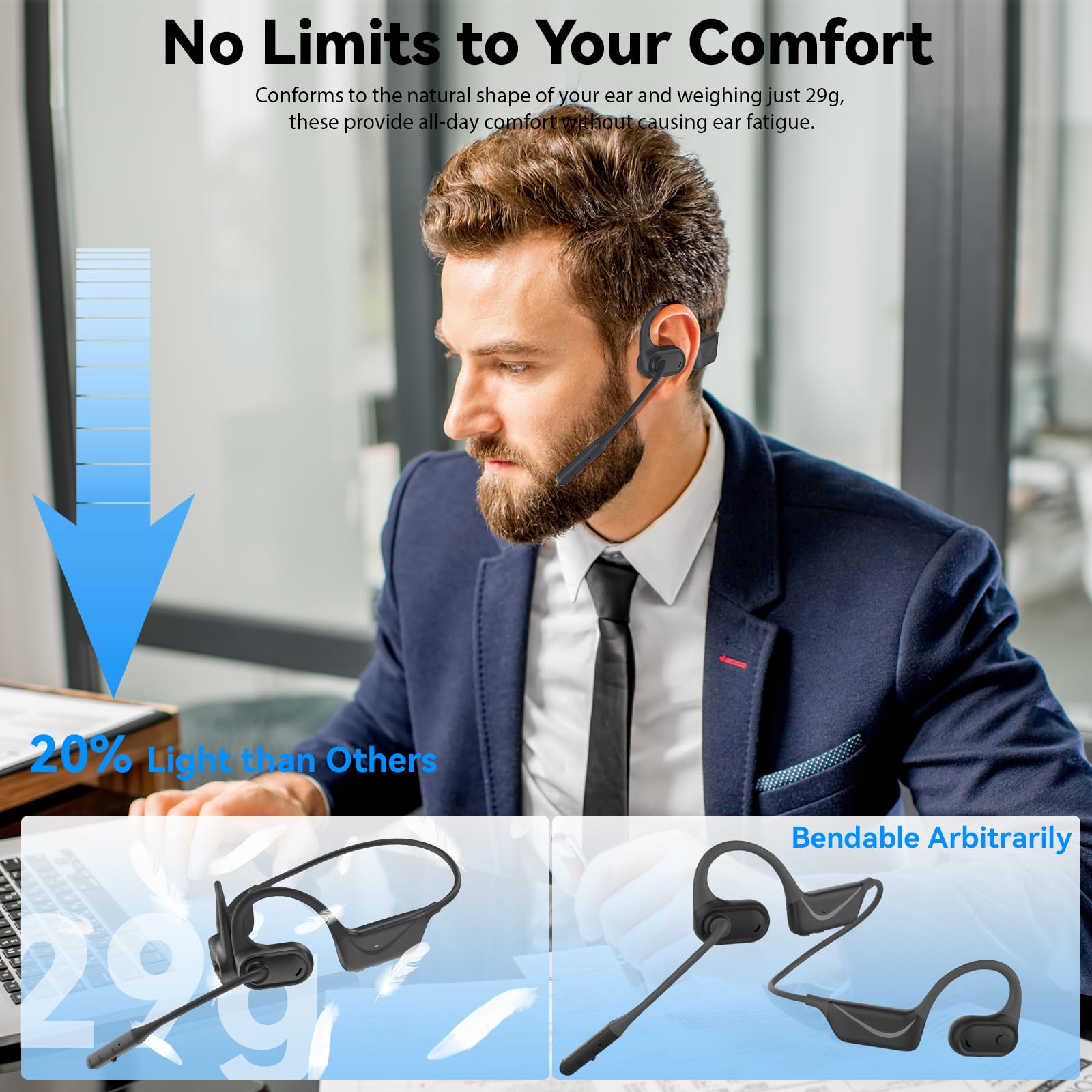 Foto 3 pulgar | Auriculares Abiertos Monodeal Lightweight Bluetooth 5.4 - Venta Internacional.