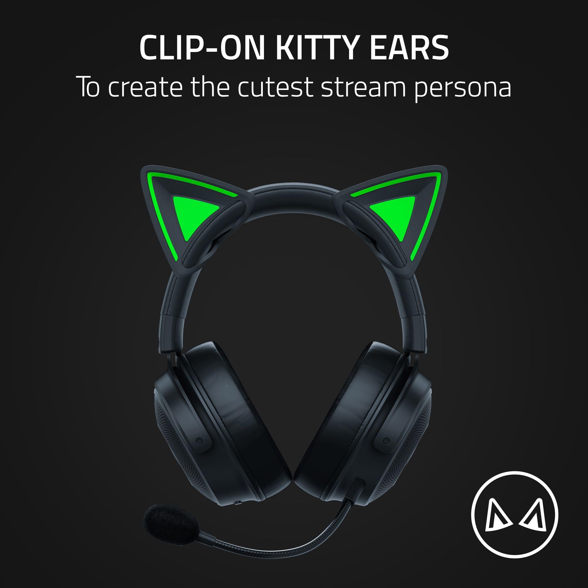 Foto 3 pulgar | Razer Kitty Ears V2 Con Clip Para Auriculares  Color Negro - Venta Internacional.