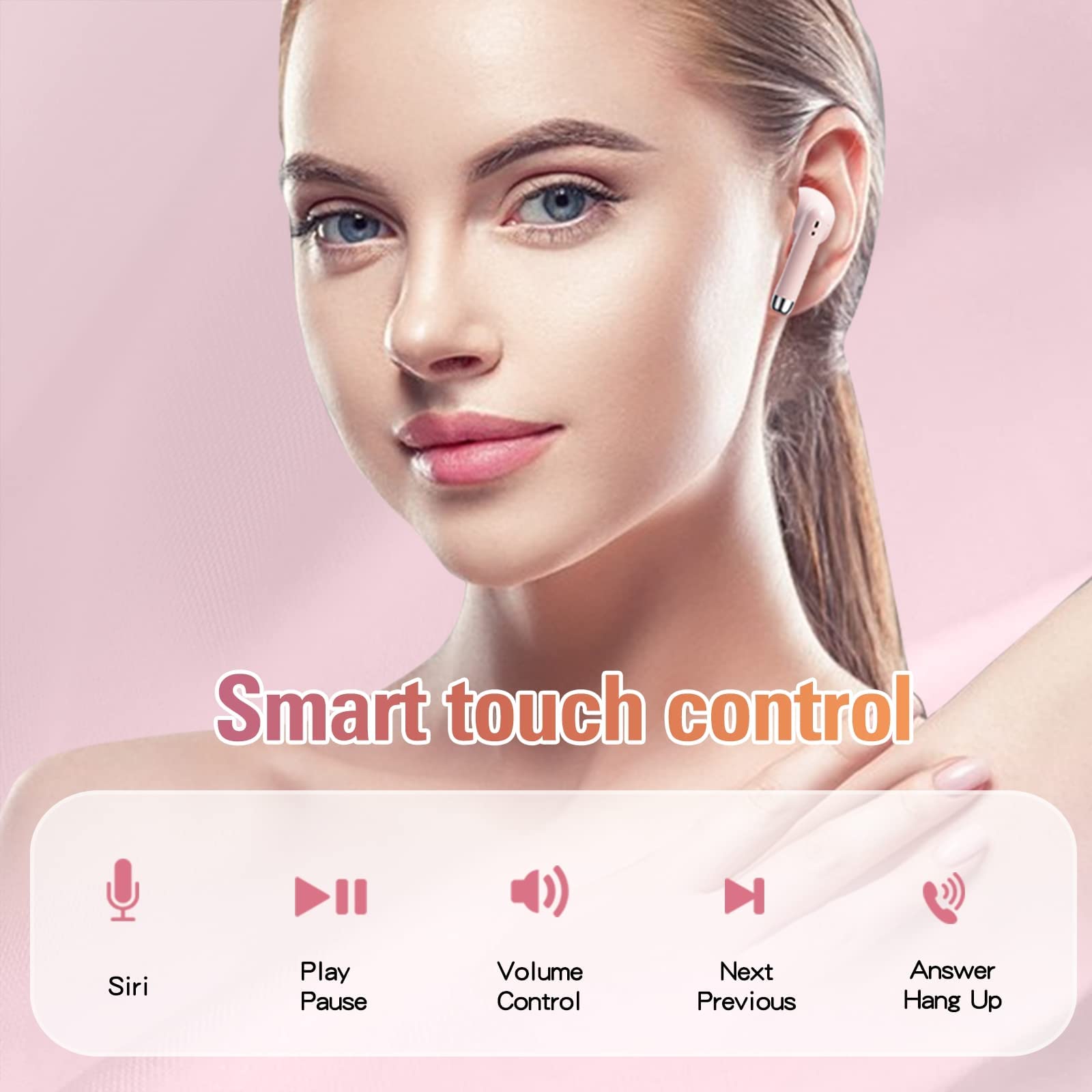 Foto 4 | Auriculares Inalámbricos Xmenha Pink Bluetooth 5.3 Con Micrófono Ipx5 A Prueba De Agua - Venta Internacional.