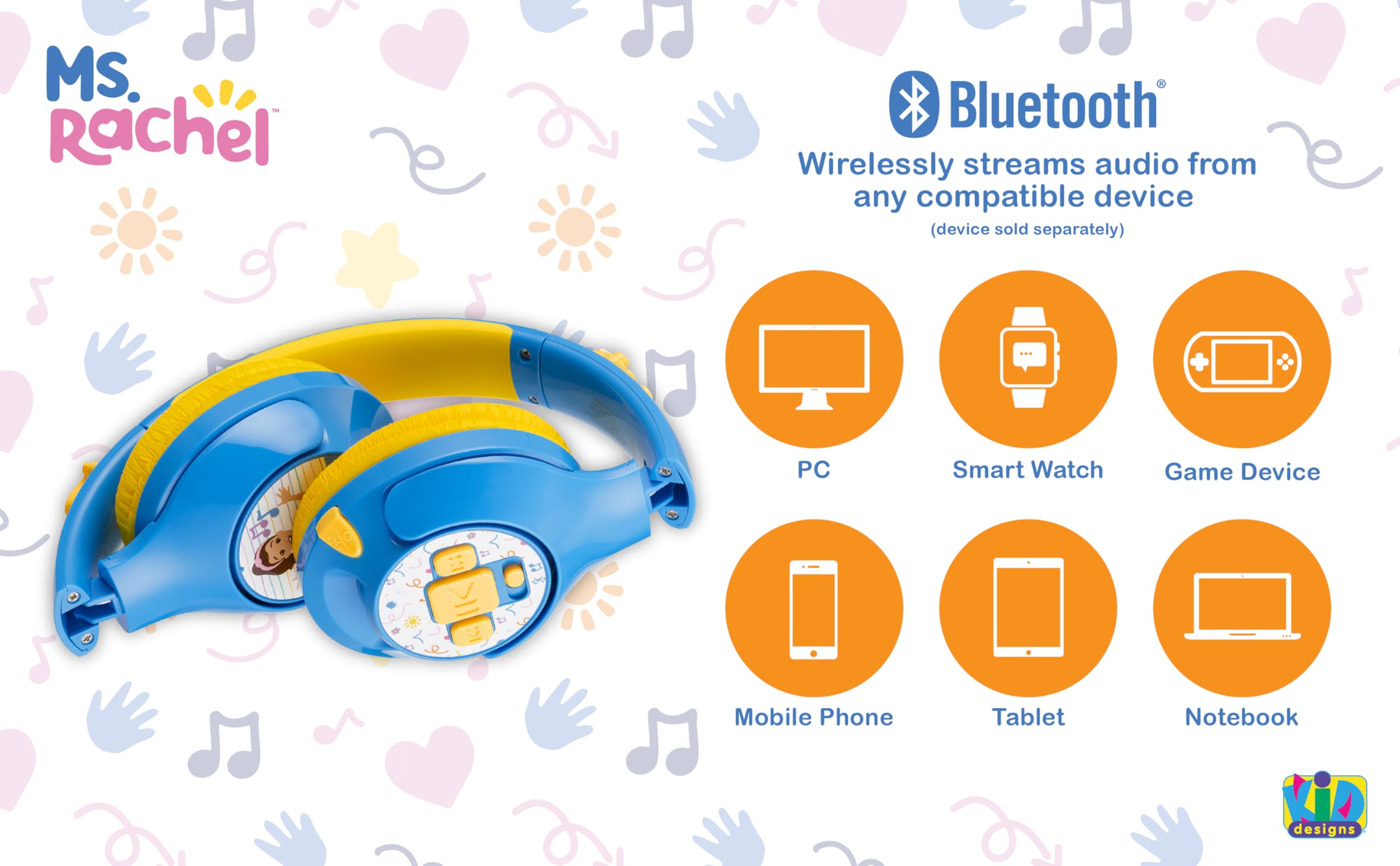 Foto 3 pulgar | Auriculares Ekids Ms Rachel Toddler Con Bluetooth Y Batería De 30 H - Venta Internacional.