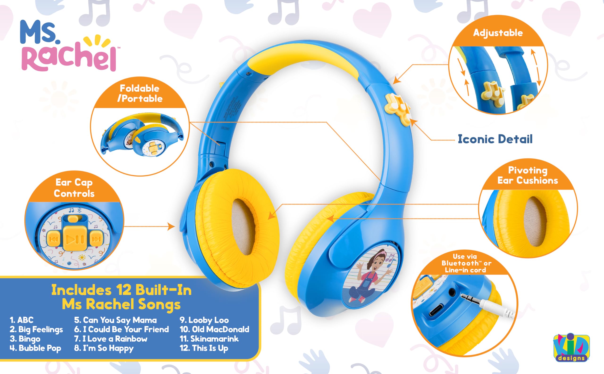 Foto 4 pulgar | Auriculares Ekids Ms Rachel Toddler Con Bluetooth Y Batería De 30 H - Venta Internacional.