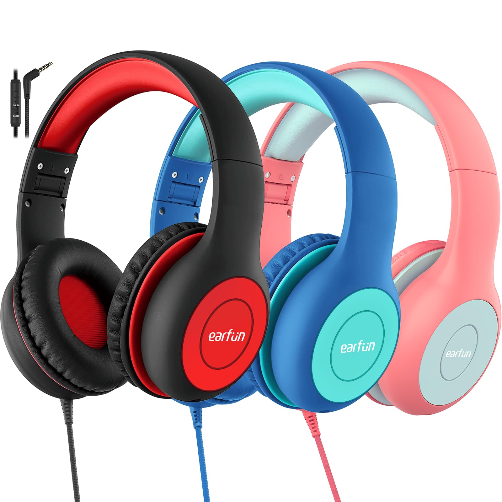 Auriculares Earfun K1 Para Niños Con Cable Y Micrófono Con Límite De 85/94 Db - Venta Internacional.
